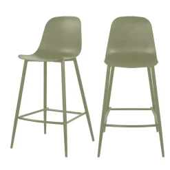 New Drawer PORTLAND Lot de 4 tabourets de bar intérieur et extérieur en plastique et métal H65cm