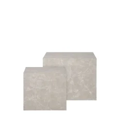 Best House Nordic PRAGUE Lot de 2 tables basses carrées effet marbre 50x50cm