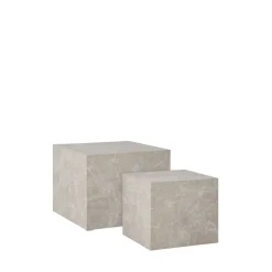 Best House Nordic PRAGUE Lot de 2 tables basses carrées effet marbre 50x50cm