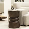 Best Drawer PULAU Table d'appoint en bois massif ø33,5cm