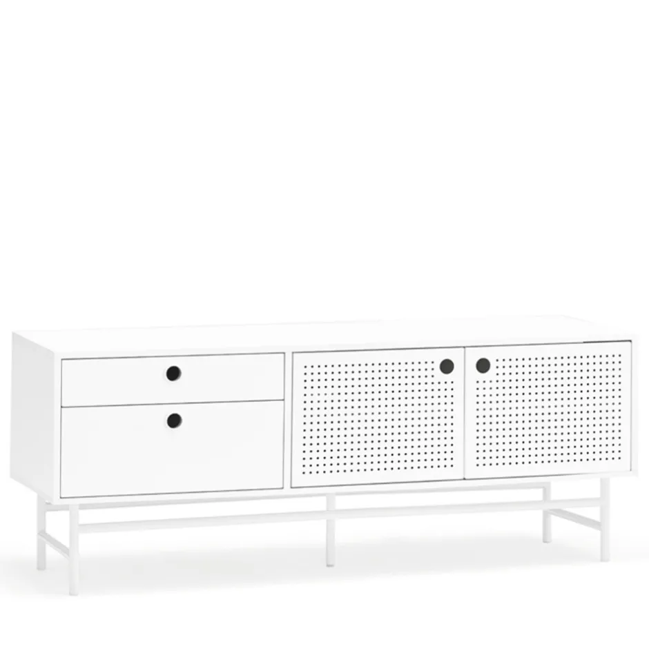 New Teulat PUNTO Buffet en bois 2 portes 2 tiroirs L140cm