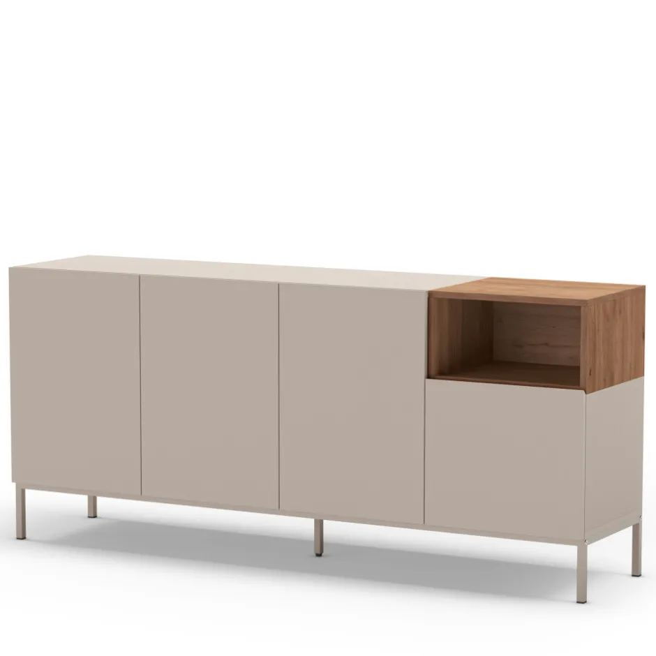 New Drawer QUENOR Buffet 4 portes en bois et métal L180cm