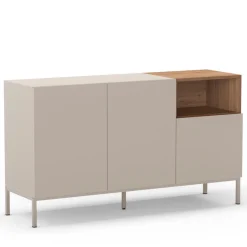 Sale Drawer QUENOR Buffet 3 portes en bois et métal L140cm