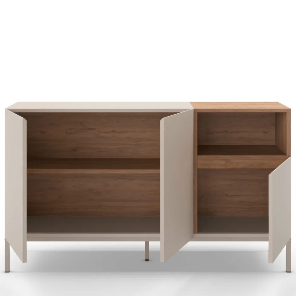 Sale Drawer QUENOR Buffet 3 portes en bois et métal L140cm