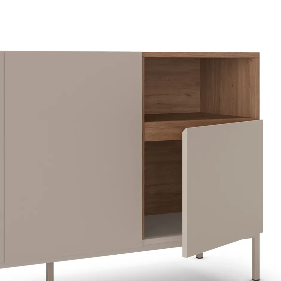 Sale Drawer QUENOR Buffet 3 portes en bois et métal L140cm