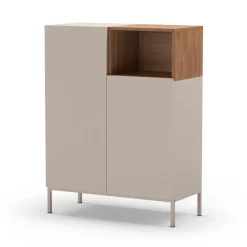 Outlet Drawer QUENOR Buffet 2 portes en bois et métal H120cm