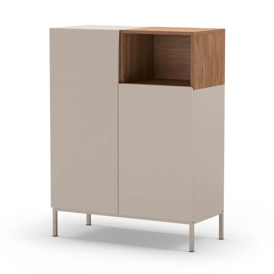 Outlet Drawer QUENOR Buffet 2 portes en bois et métal H120cm