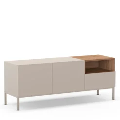 Best Drawer QUENOR Meuble TV 2 portes 1 tiroir en bois et métal L140cm