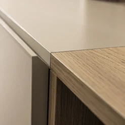 Discount Drawer QUENOR Meuble TV 3 portes 1 tiroir en bois et métal L180cm