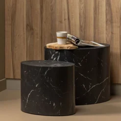 New Woood QUINT Table d'appoint ovale en bois 40x24cm