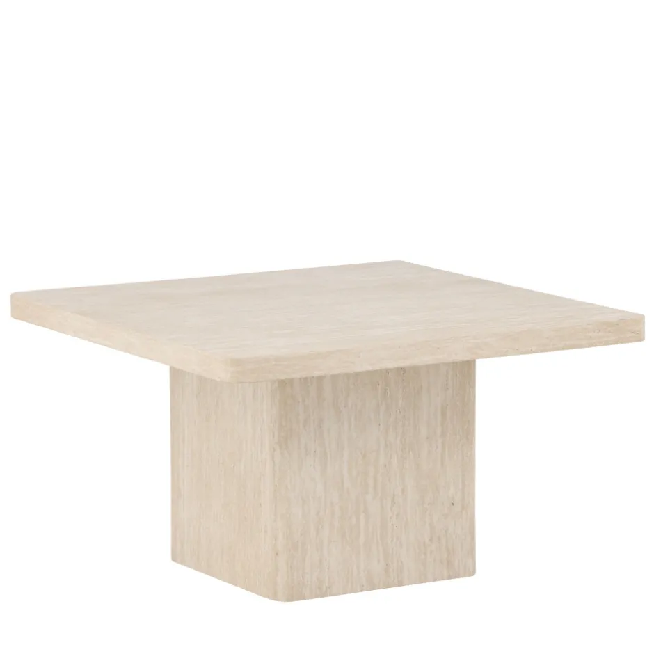 Hot Venture Home QVART Table basse carrée effet travertin 80x80cm