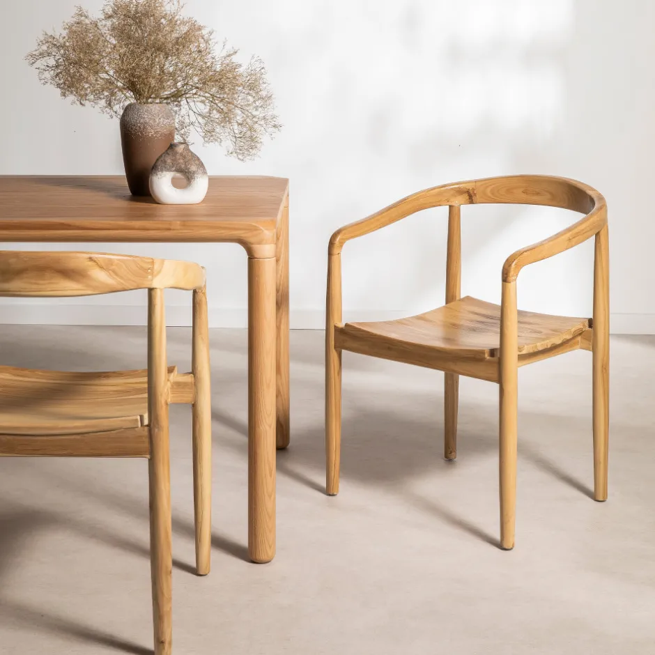 Discount Drawer RADEN Lot de 2 fauteuils de table en teck