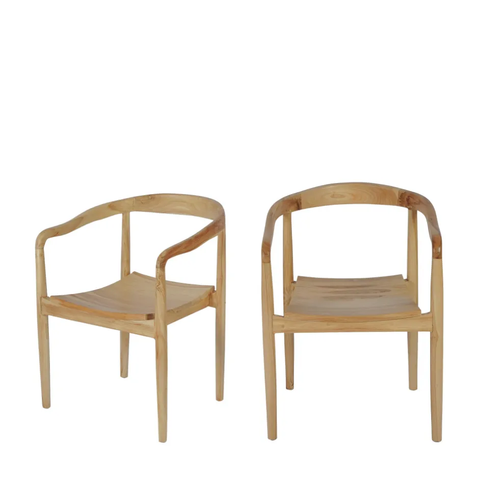 Discount Drawer RADEN Lot de 2 fauteuils de table en teck