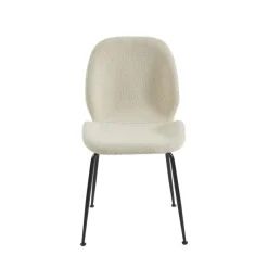 Clearance No name RAY Lot de 2 chaises en tissu bouclette et métal