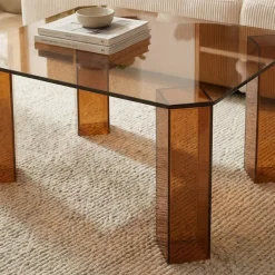 Discount Drawer REMO Table basse carrée en verre 80x80cm