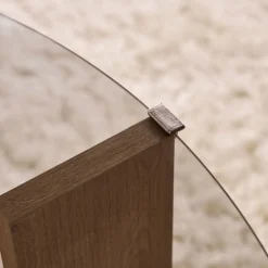 Sale Drawer RIA Table basse ronde en verre fumé et bois ø75cm