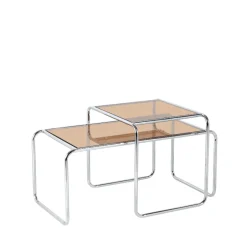Discount Drawer RIKA Table basse en verre pieds chrome