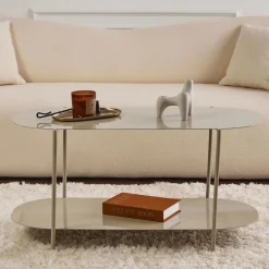 Best Drawer RILO Table basse ovale en métal 100x51cm