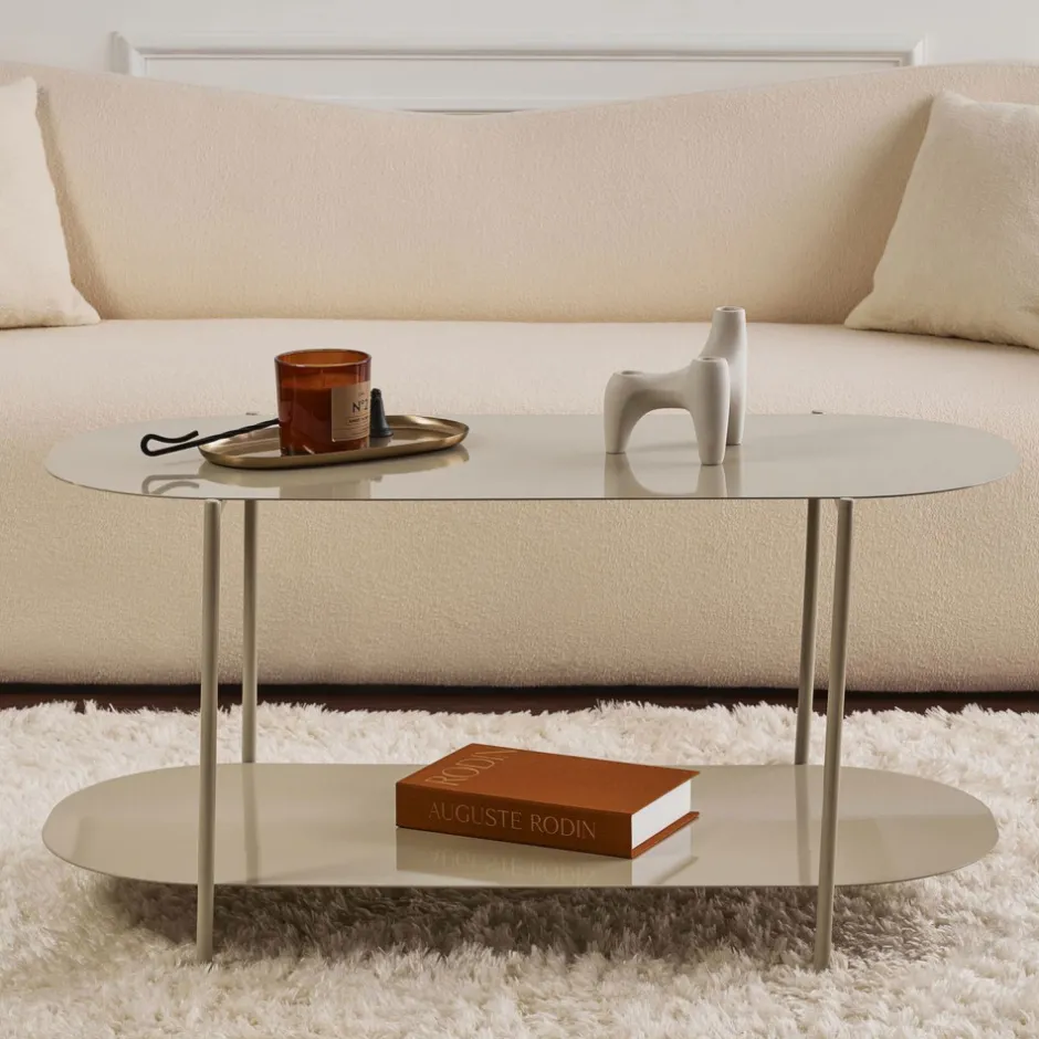 Best Drawer RILO Table basse ovale en métal 100x51cm