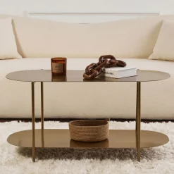 Best Drawer RILO Table basse ovale en métal 100x51cm