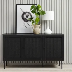 Outlet No name RINTO Buffet 3 portes en bois et métal L140cm