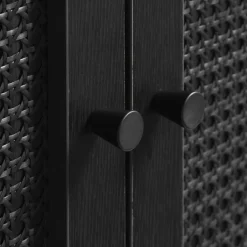 New No name RINTO Buffet haut 2 portes bois et métal H135cm
