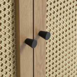 New No name RINTO Buffet haut 2 portes bois et métal H135cm