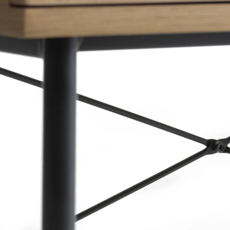New No name RINTO Buffet haut 2 portes bois et métal H135cm