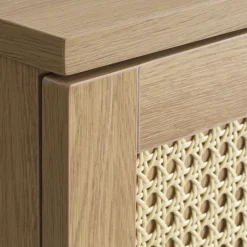 New No name RINTO Buffet haut 2 portes bois et métal H135cm