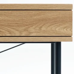 Discount No name RINTO Bureau 1 tiroir 1 niche en bois et métal L120cm