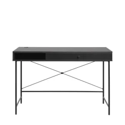 Discount No name RINTO Bureau 1 tiroir 1 niche en bois et métal L120cm