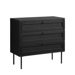 Discount No name RINTO Commode 3 tiroirs en bois et métal L80cm