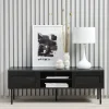 Clearance No name RINTO Meuble TV 2 portes 2 niches en bois et métal L120cm