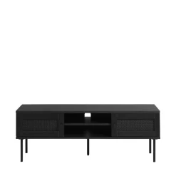 Clearance No name RINTO Meuble TV 2 portes 2 niches en bois et métal L120cm