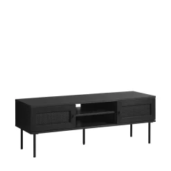Clearance No name RINTO Meuble TV 2 portes 2 niches en bois et métal L120cm
