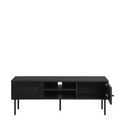 Clearance No name RINTO Meuble TV 2 portes 2 niches en bois et métal L120cm
