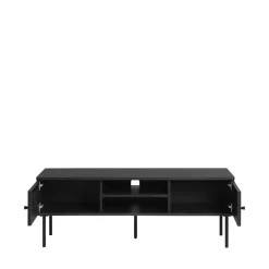 Clearance No name RINTO Meuble TV 2 portes 2 niches en bois et métal L120cm