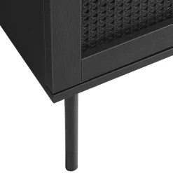 Clearance No name RINTO Meuble TV 2 portes 2 niches en bois et métal L120cm