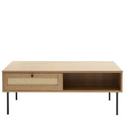 Sale No name RINTO Table basse 2 tiroirs en bois et métal