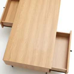 Sale No name RINTO Table basse 2 tiroirs en bois et métal