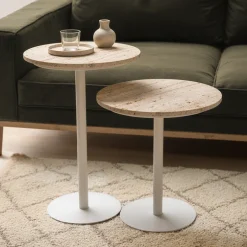 Sale Drawer RITO Table d'appoint en métal et travertin ø35cm