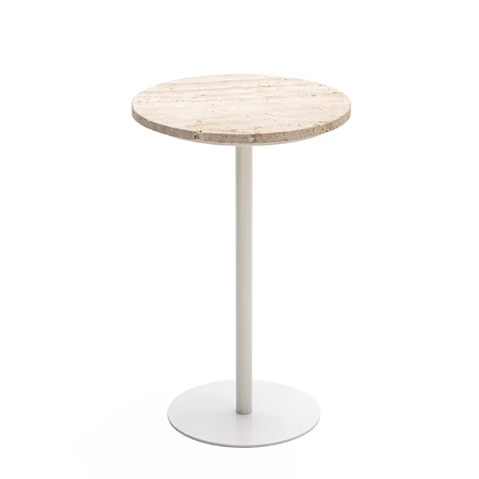 Sale Drawer RITO Table d'appoint en métal et travertin ø35cm