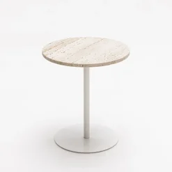 Hot Drawer RITO Table d'appoint en métal et travertin ø40cm