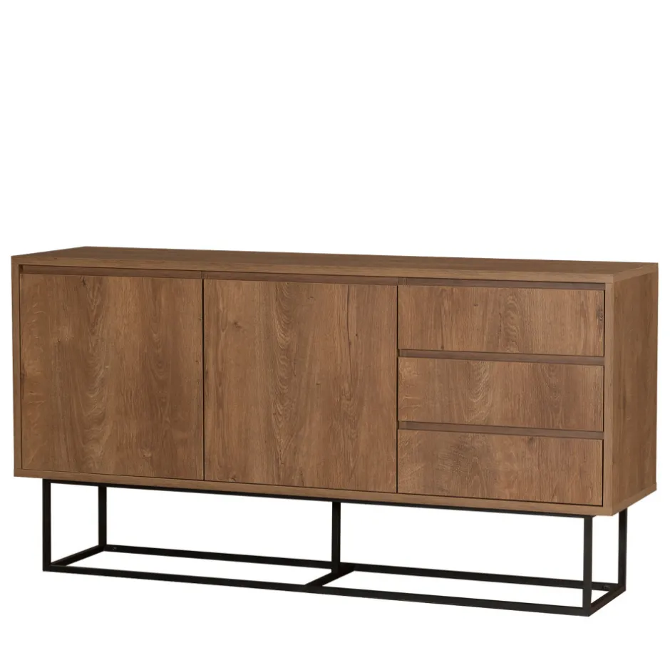 Clearance Drawer ROA Buffet 2 portes en bois et métal L140cm