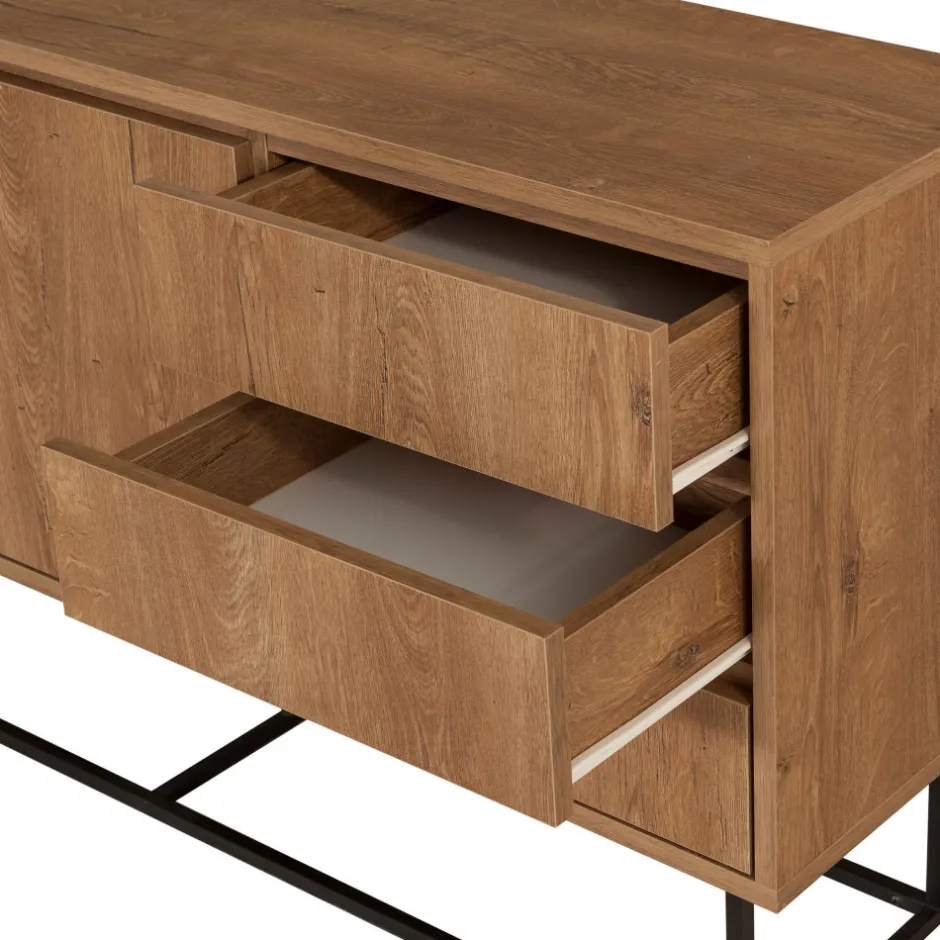 Clearance Drawer ROA Buffet 2 portes en bois et métal L140cm