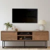 Sale Drawer ROA Meuble TV 2 tiroirs en bois et métal L140cm