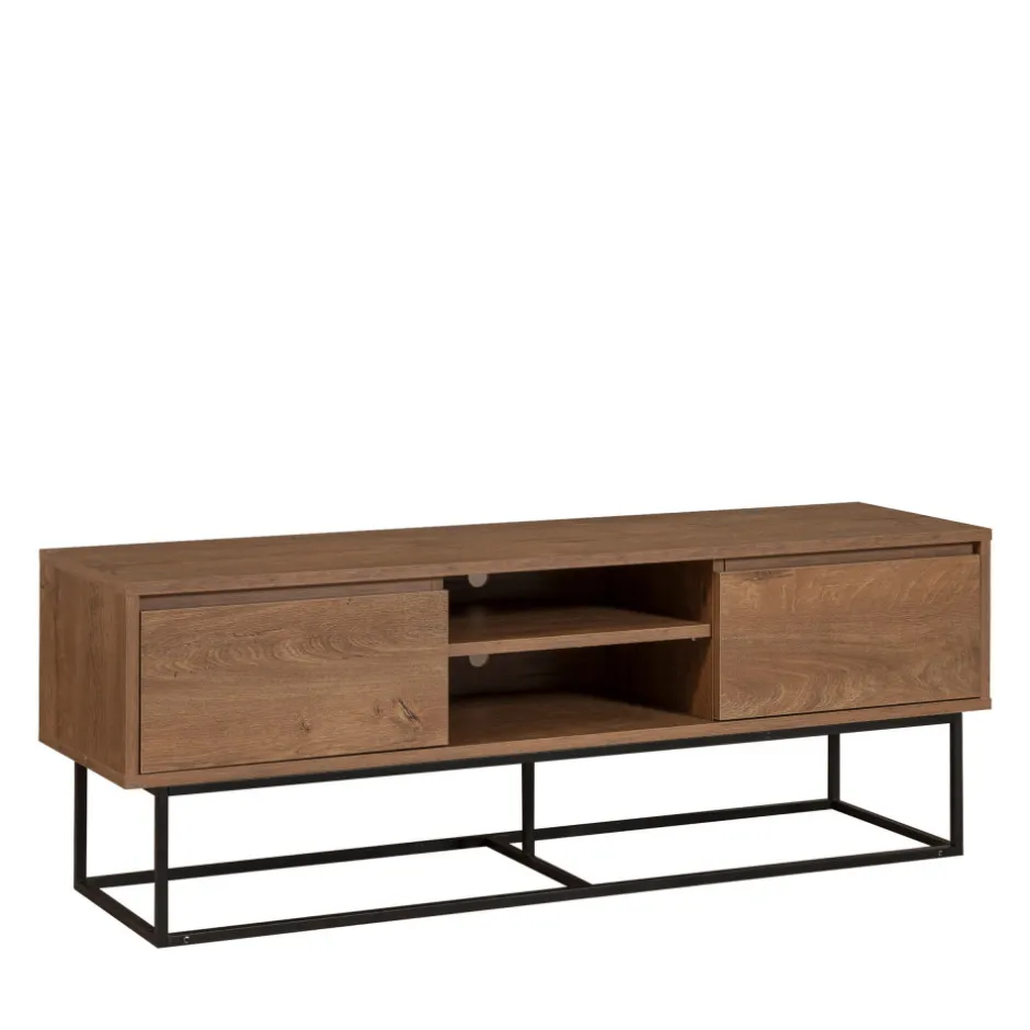 Sale Drawer ROA Meuble TV 2 tiroirs en bois et métal L140cm