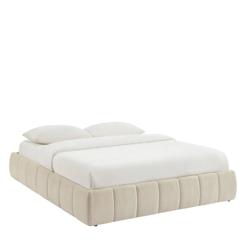 Outlet No name ROMEO Lit coffre en tissu chenille 160x200cm