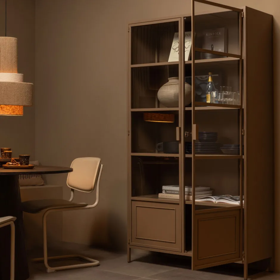 Woood RONJA Vaisselier 2 portes en verre et métal H189cm