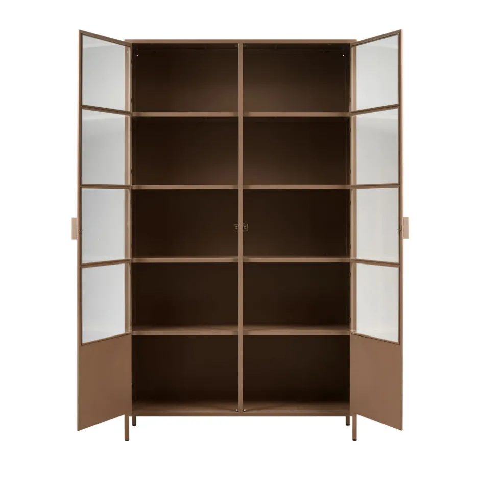 Woood RONJA Vaisselier 2 portes en verre et métal H189cm
